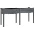 Jardinera con forro madera maciza de abeto gris 161x45x76