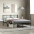 Estructura cama sin colchón con cabecero metal negro 160x200