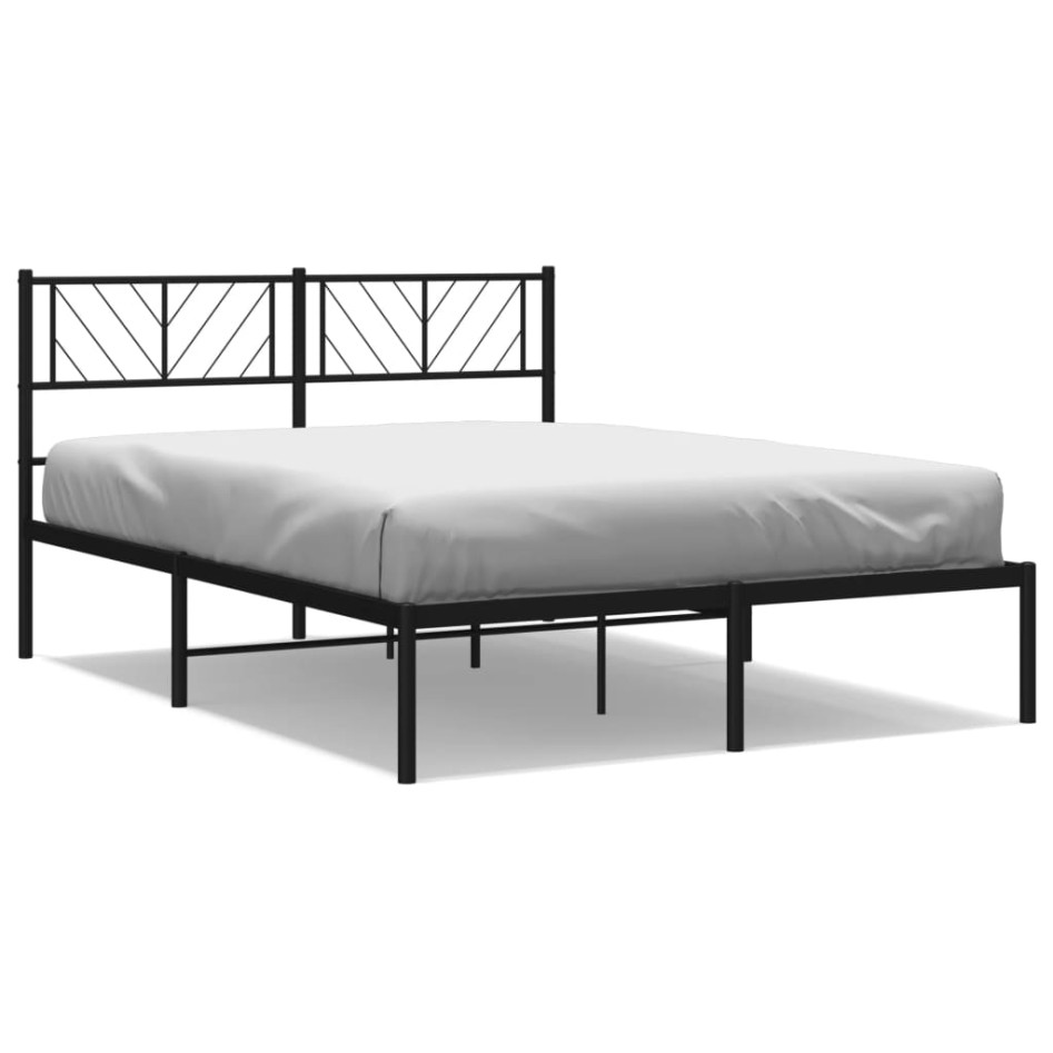 Estructura cama sin colchón con cabecero metal negro 160x200