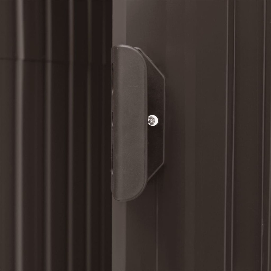 Cobertizo de jardín con estantería hierro marrón 205x130x183