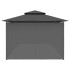 Cenador con cortinas gris antracita 600x298x270