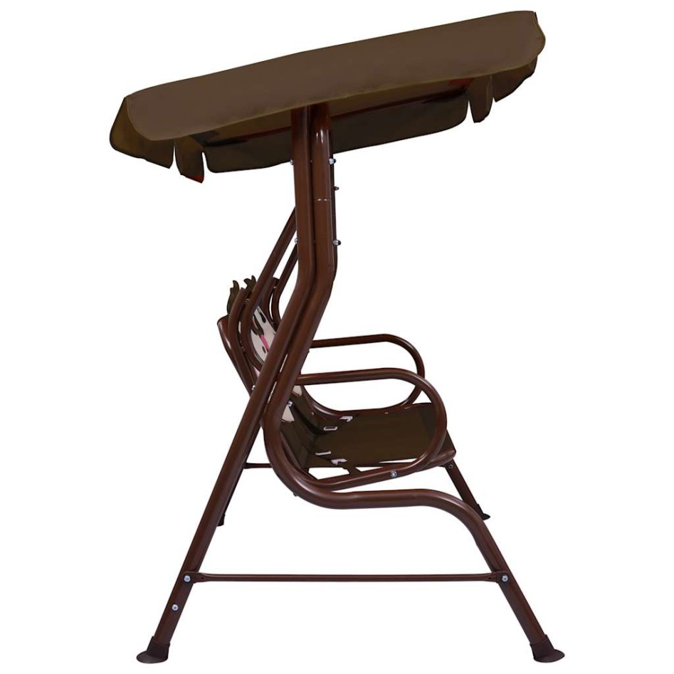 Banco balancín para niños tela marrón 115x75x110