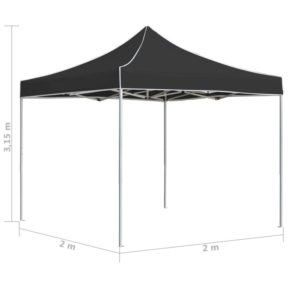 Carpa plegable profesional de aluminio gris antracita 2x2