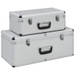 Cajas de almacenamiento 2 unidades aluminio plateado