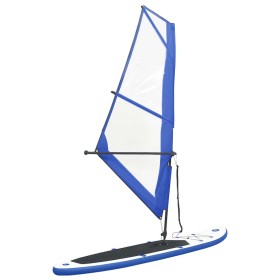 Tabla de paddle surf inflable con vela azul y