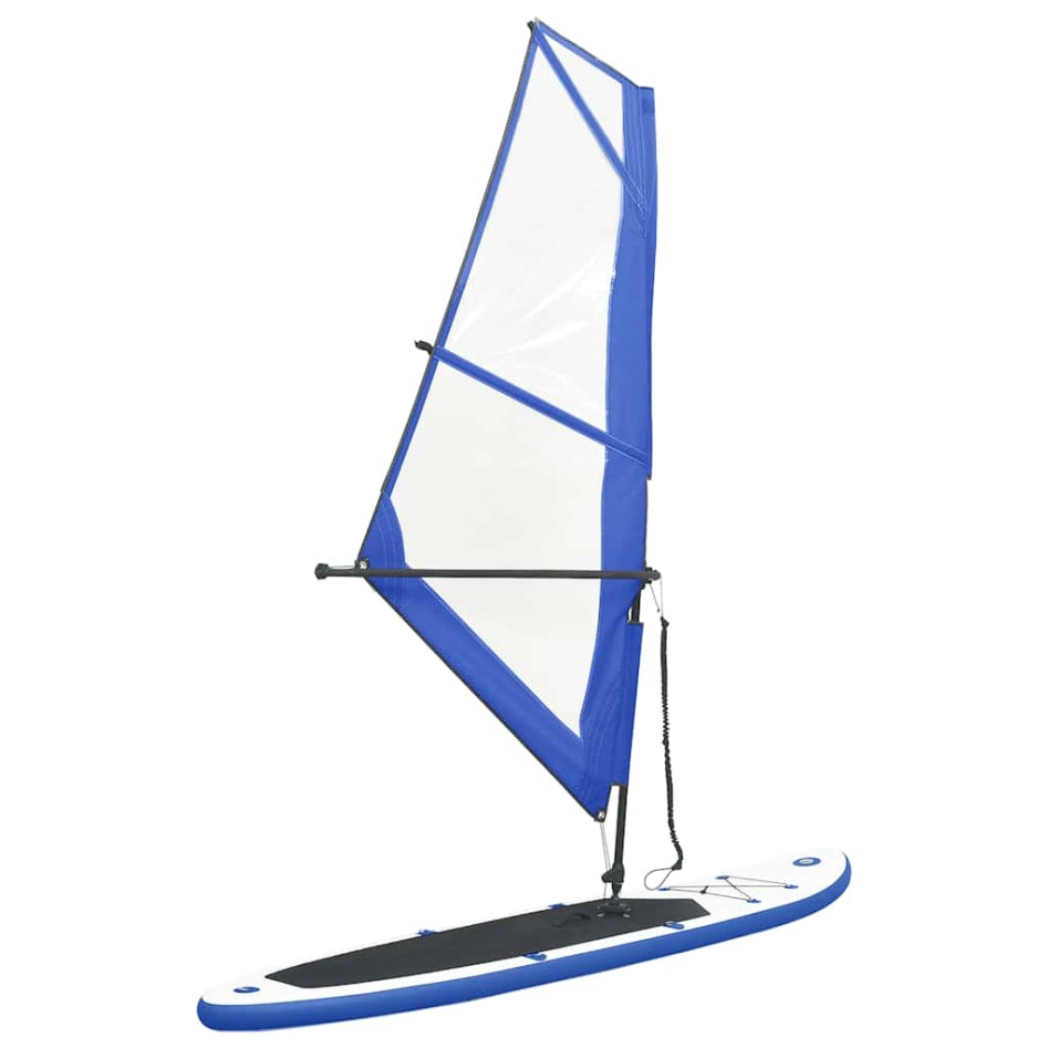 Tabla de paddle surf inflable con vela azul y
