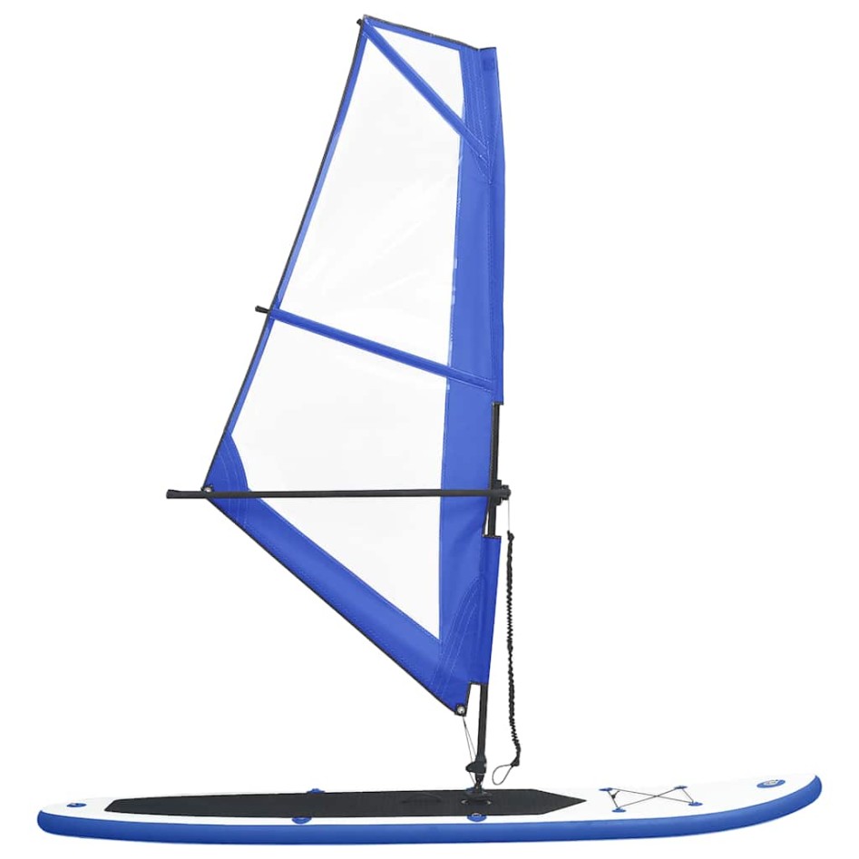 Tabla de paddle surf inflable con vela azul y