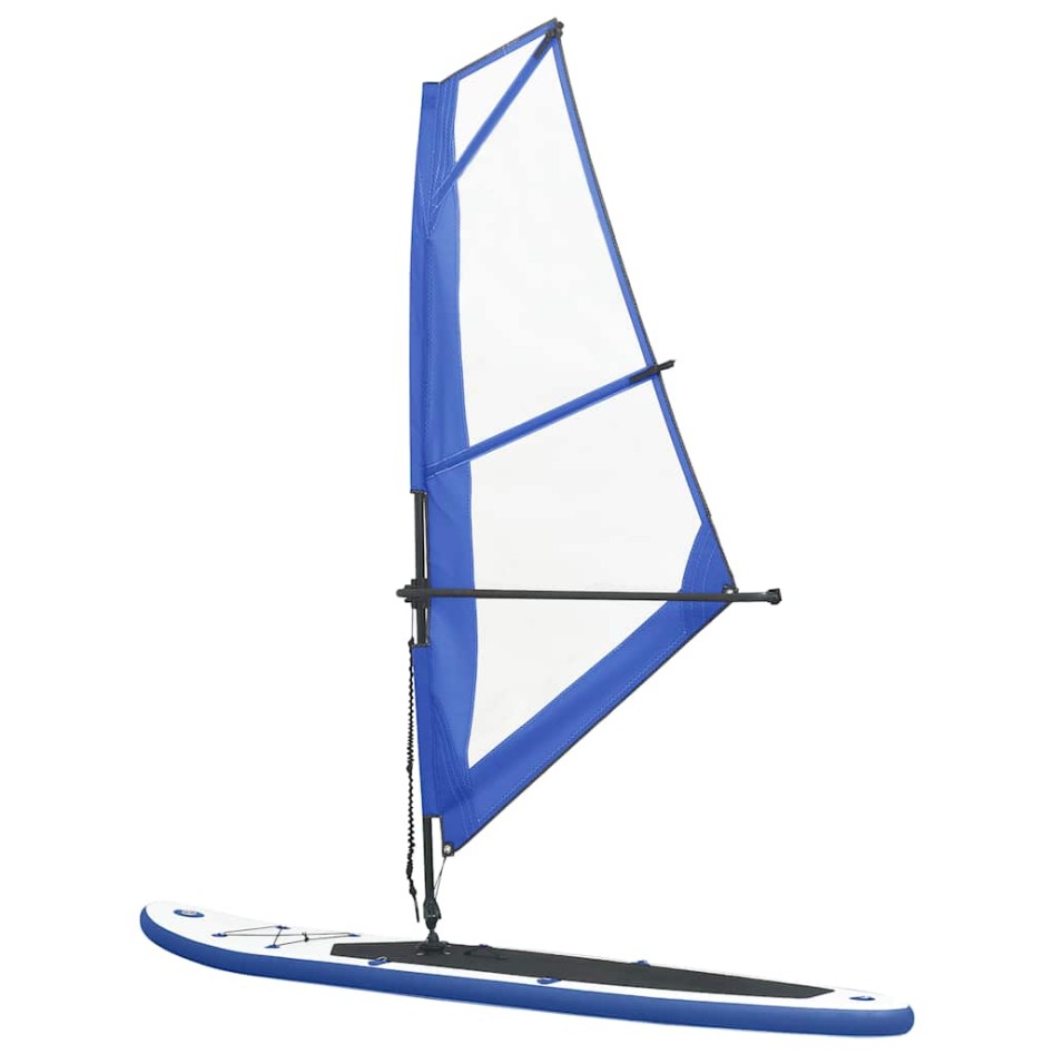Tabla de paddle surf inflable con vela azul y