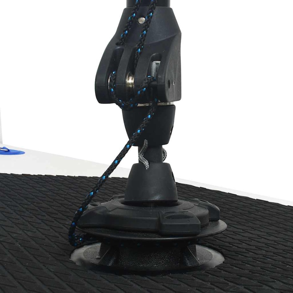 Tabla de paddle surf inflable con vela azul y