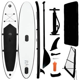 Tabla de paddle surf inflable con vela negro y