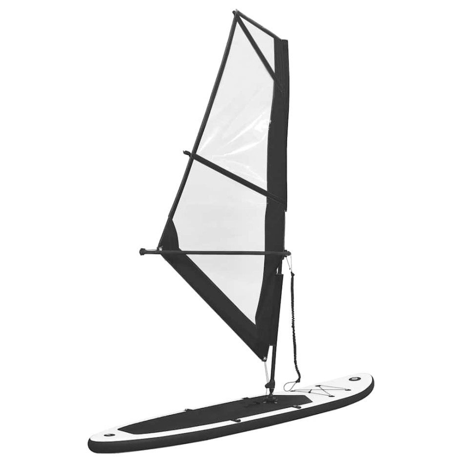 Tabla de paddle surf inflable con vela negro y