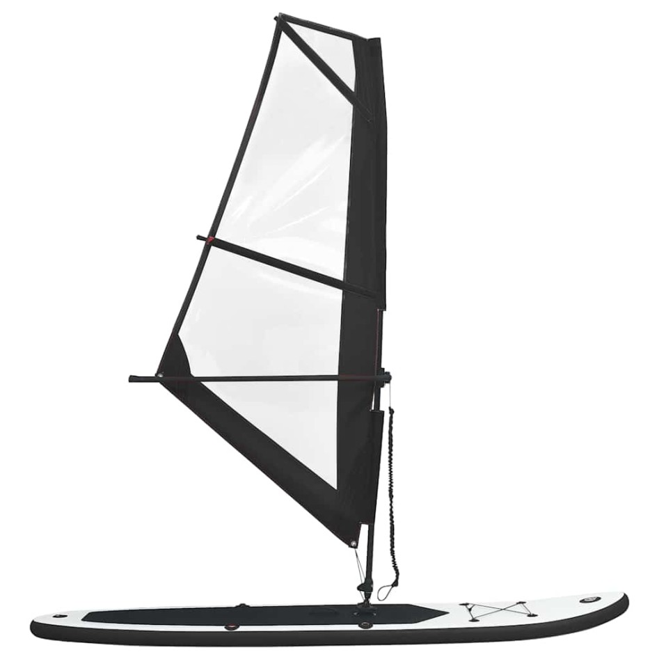 Tabla de paddle surf inflable con vela negro y