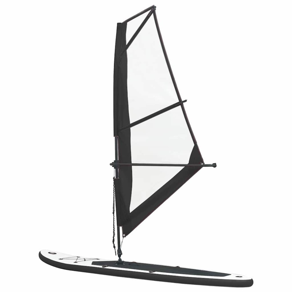 Tabla de paddle surf inflable con vela negro y