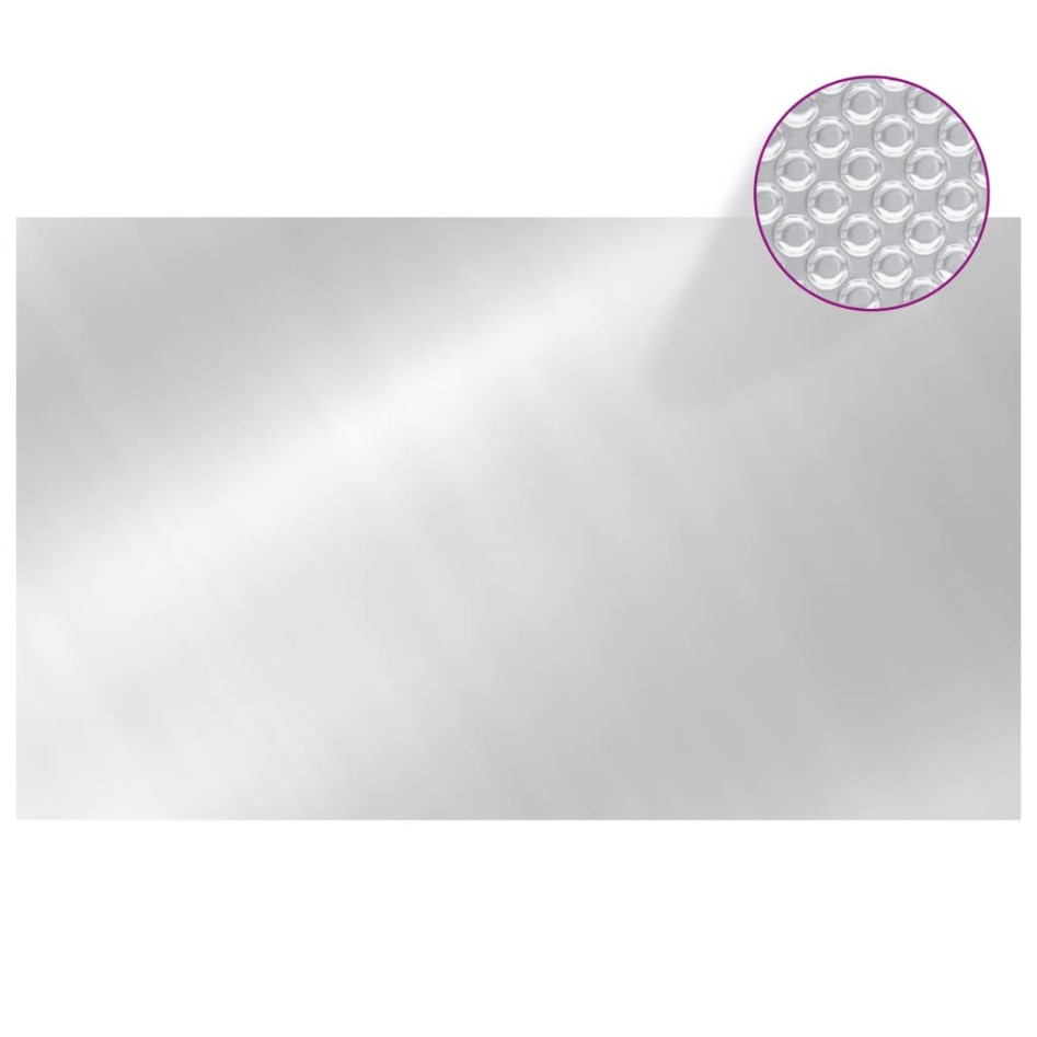 Cubierta de piscina rectangular PE plateado 1000x600