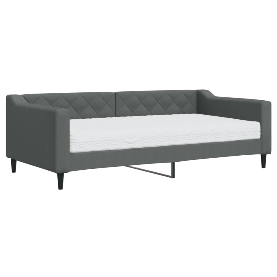Sofá cama con colchón tela gris oscuro 90x190