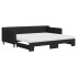 Sofá cama nido con colchón tela negro 90x200