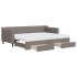 Sofá cama nido con cajones tela gris taupe 80x200