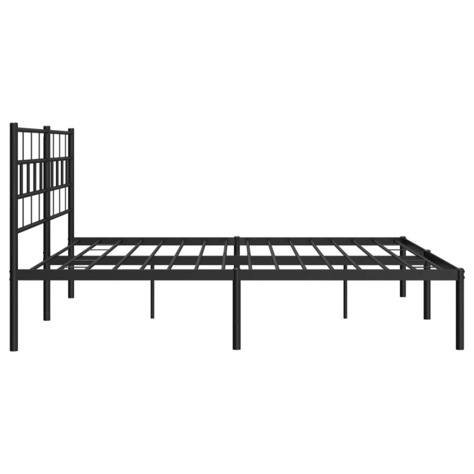 Estructura cama sin colchón con cabecero metal negro 180x200