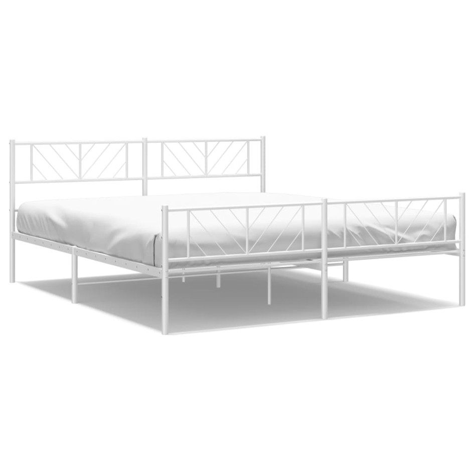 Estructura cama sin colchón con estribo metal blanco 180x200