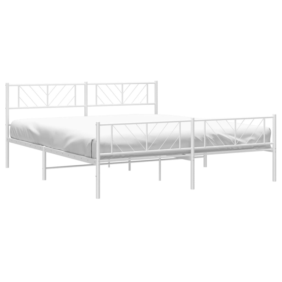 Estructura cama sin colchón con estribo metal blanco 180x200
