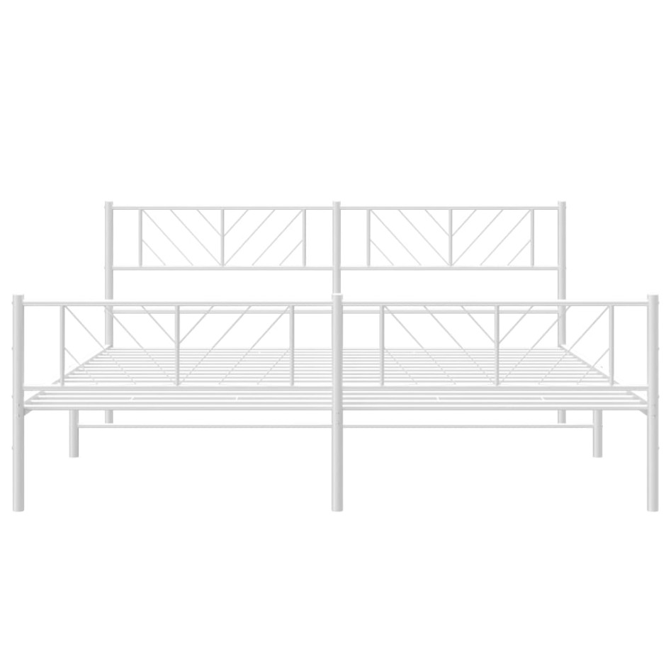 Estructura cama sin colchón con estribo metal blanco 180x200