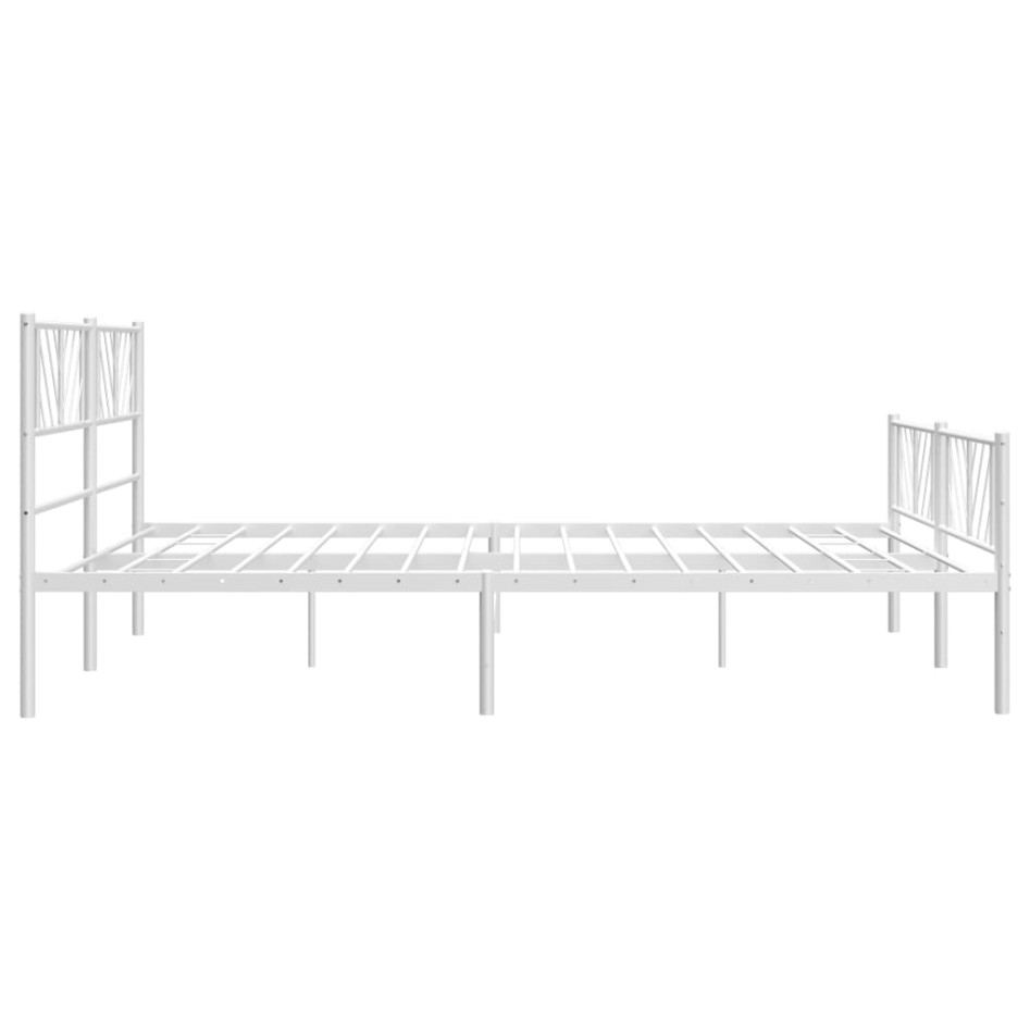 Estructura cama sin colchón con estribo metal blanco 180x200