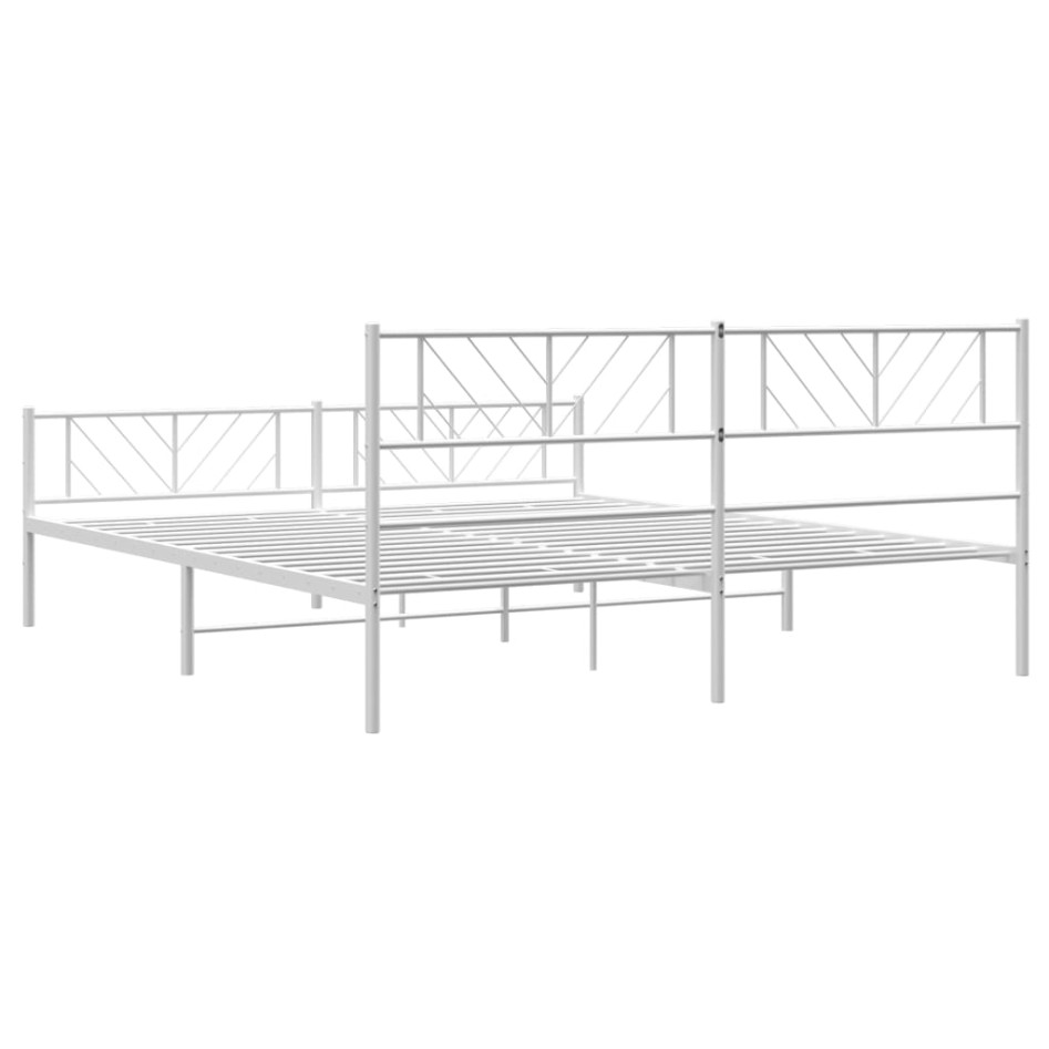Estructura cama sin colchón con estribo metal blanco 180x200