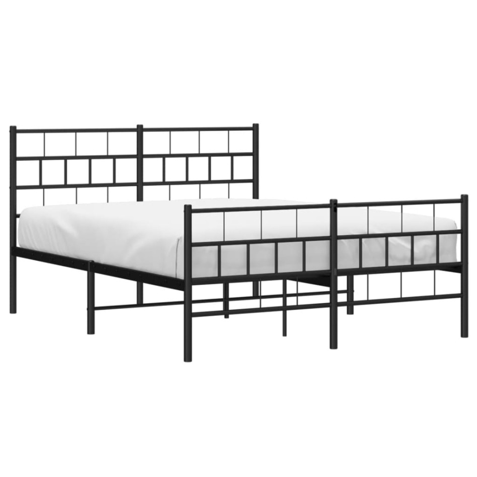 Estructura cama sin colchón con estribo metal negro 160x200