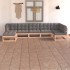 Juego de muebles de jardín 7 pzas y cojines madera maciza