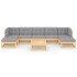 Muebles de jardín 8 pzas y cojines madera maciza
