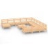 Juego de muebles de jardín 13 piezas madera maciza de