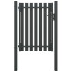 Puerta de valla del jardín de acero gris antracita 1x1,7 cm