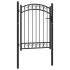Puerta de jardín con arco superior acero negro 100x125