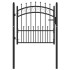 Puerta de valla con picos acero negro 100x100