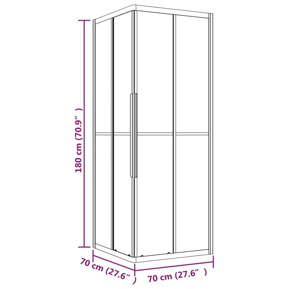 Cabina de ducha ESG esmerilado 70x70x180