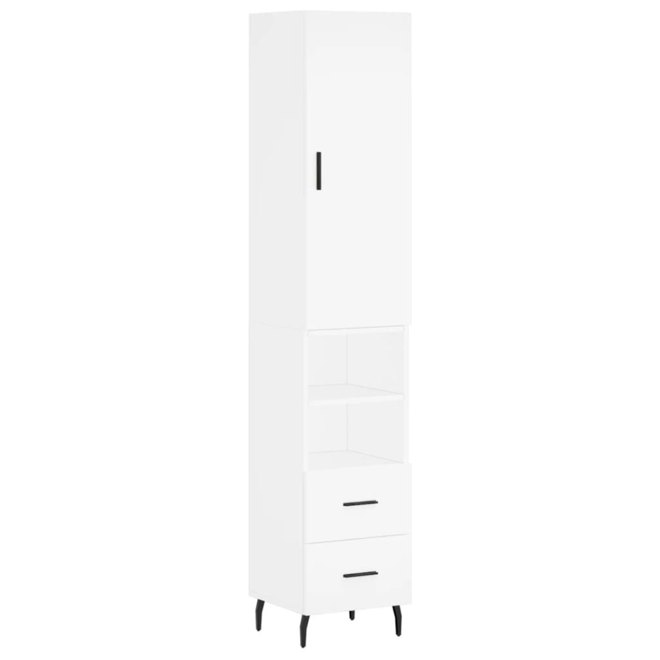 Aparador alto madera contrachapada blanco 34,5x34x180