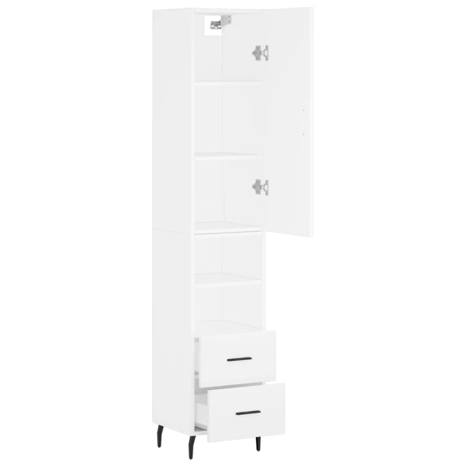 Aparador alto madera contrachapada blanco 34,5x34x180