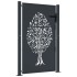 Puerta de jardín acero gris antracita diseño árbol 105x155