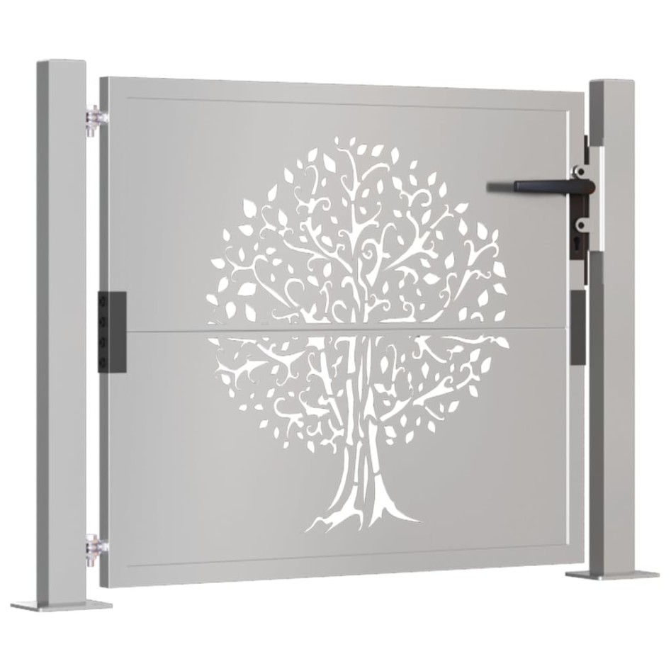Puerta de jardín acero corten diseño árbol 105x80