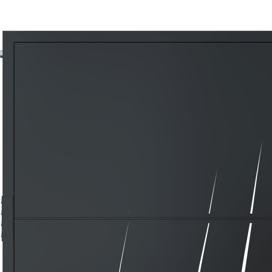 Puerta de jardín acero gris antracita diseño hierba 105x155