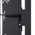 Puerta de jardín acero gris antracita diseño bambú 105x155
