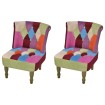 Sillones de estilo francés 2 unidades tela retales Patchwork