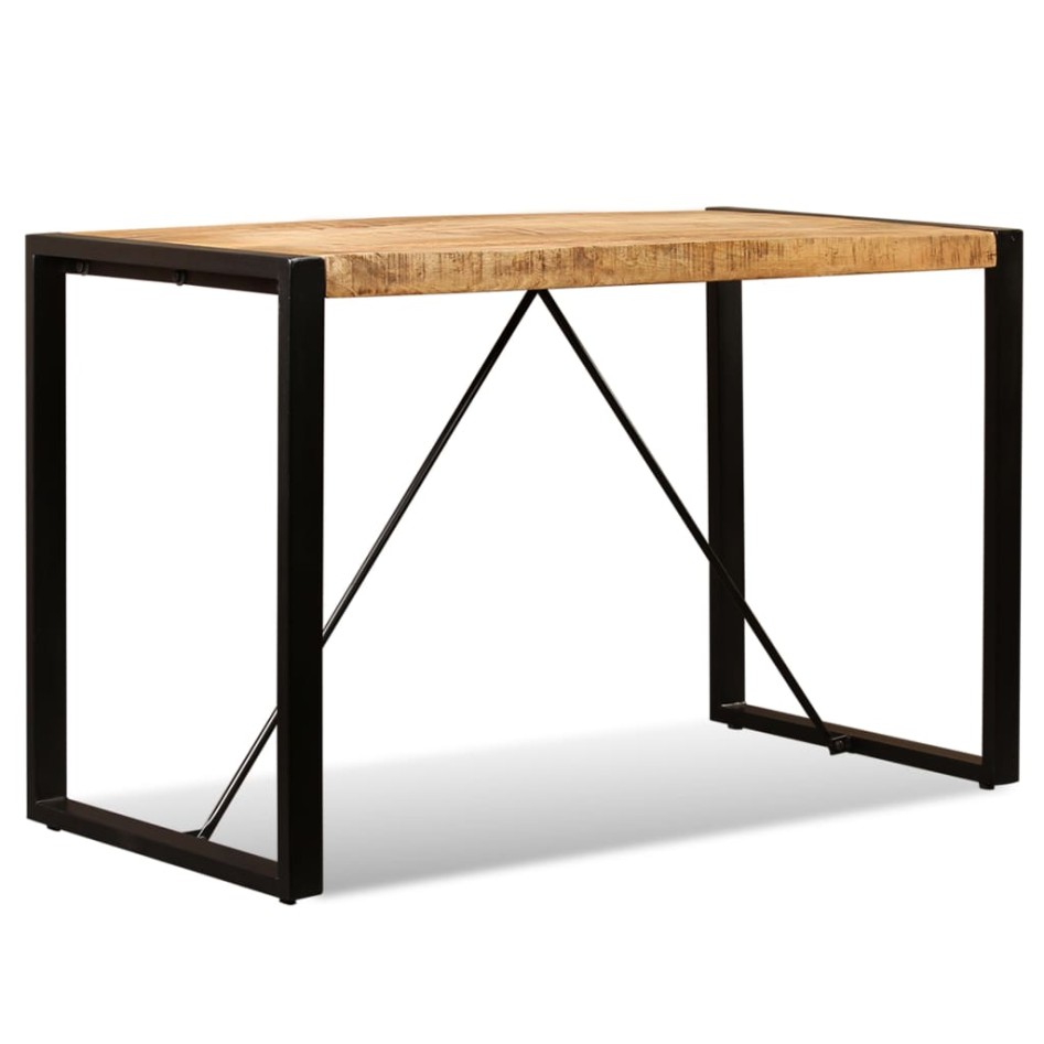 Mesa de comedor de madera maciza de mango rugosa 120