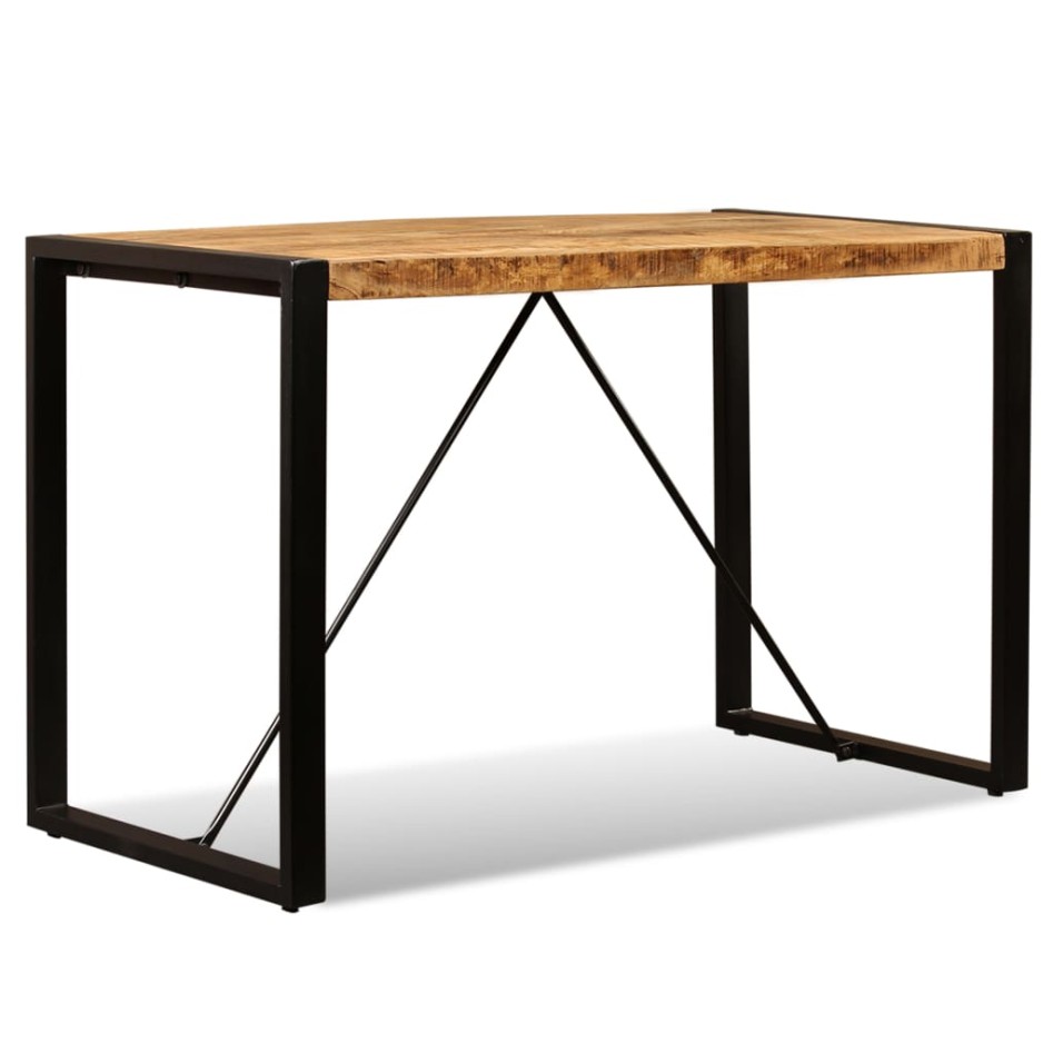 Mesa de comedor de madera maciza de mango rugosa 120