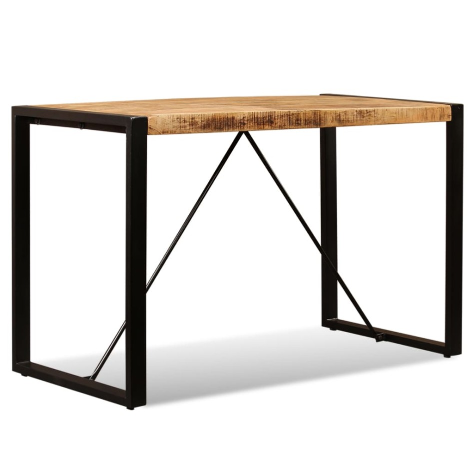 Mesa de comedor de madera maciza de mango rugosa 120