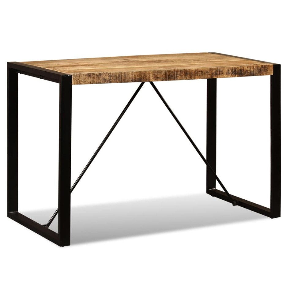 Mesa de comedor de madera maciza de mango rugosa 120