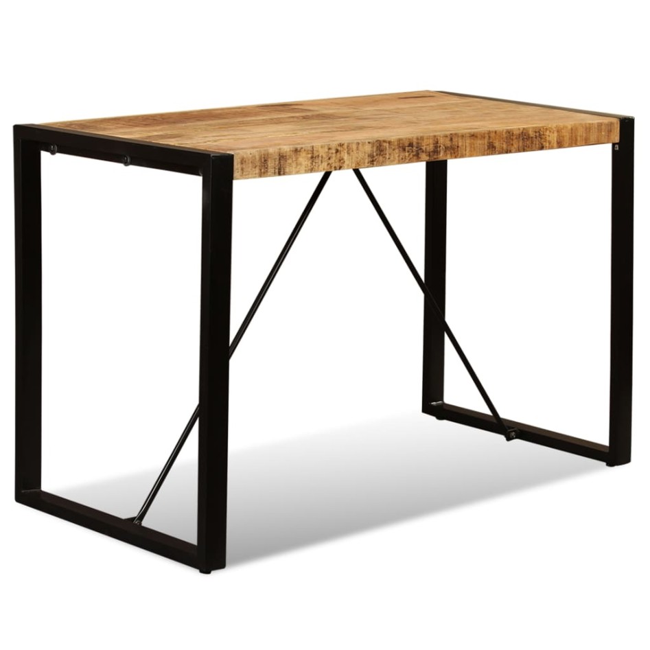 Mesa de comedor de madera maciza de mango rugosa 120