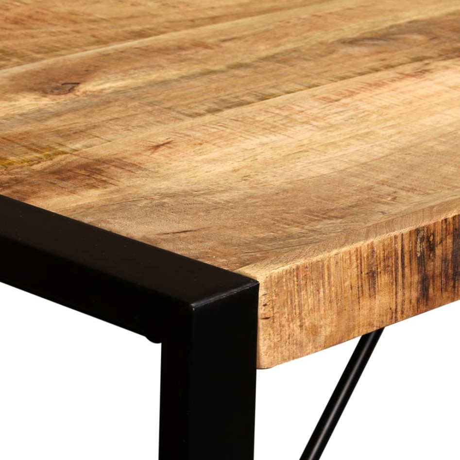 Mesa de comedor de madera maciza de mango rugosa 120