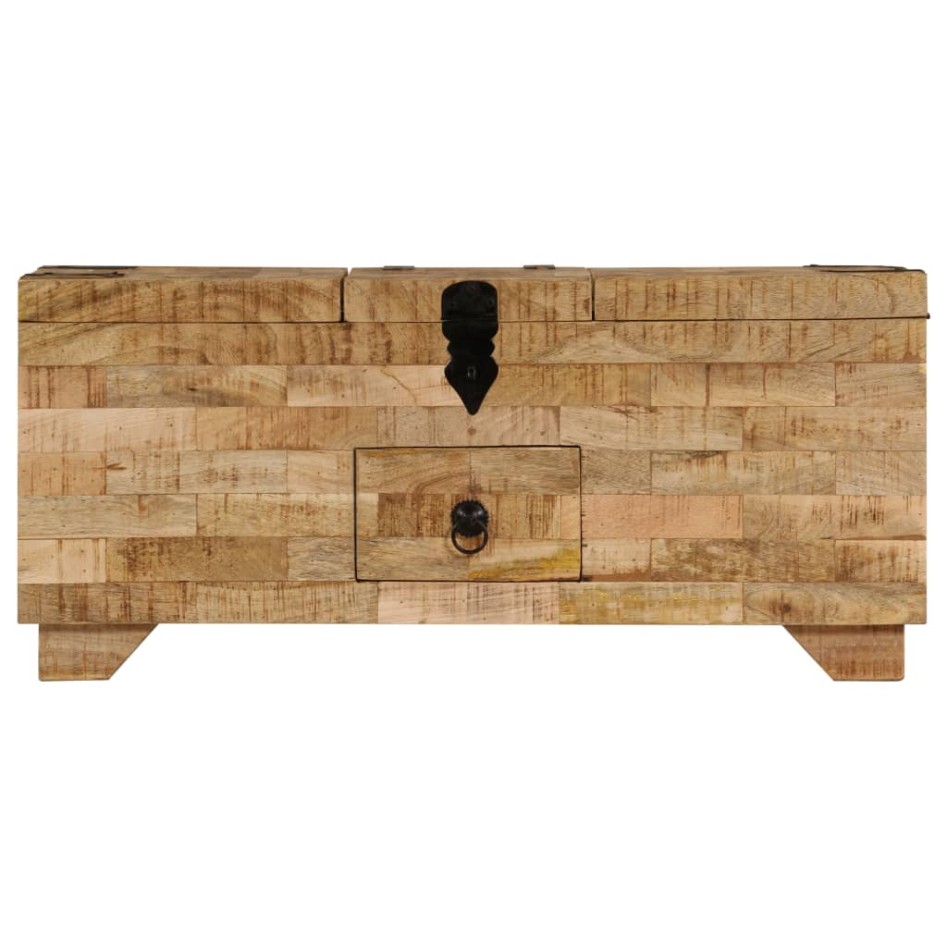 Mesa de centro de madera maciza de mango 80x40x35