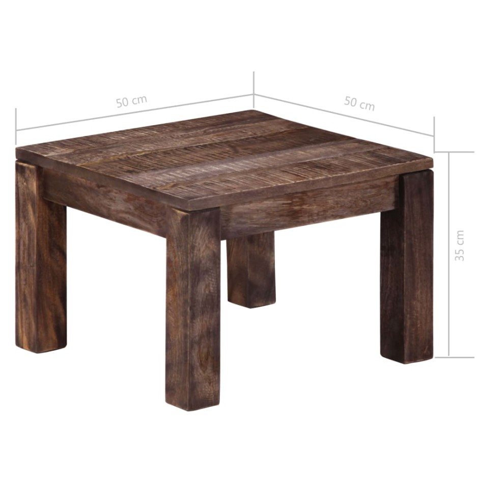 Mesa de centro madera maciza de mango 50x50x35